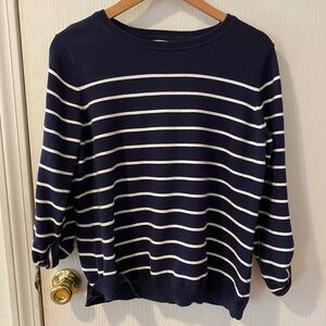 Navy and White Striped Sweater